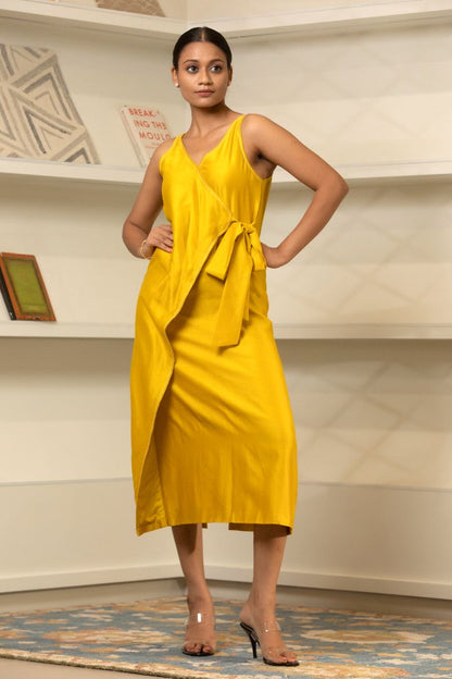 Grace Side Knot Dress Yellow