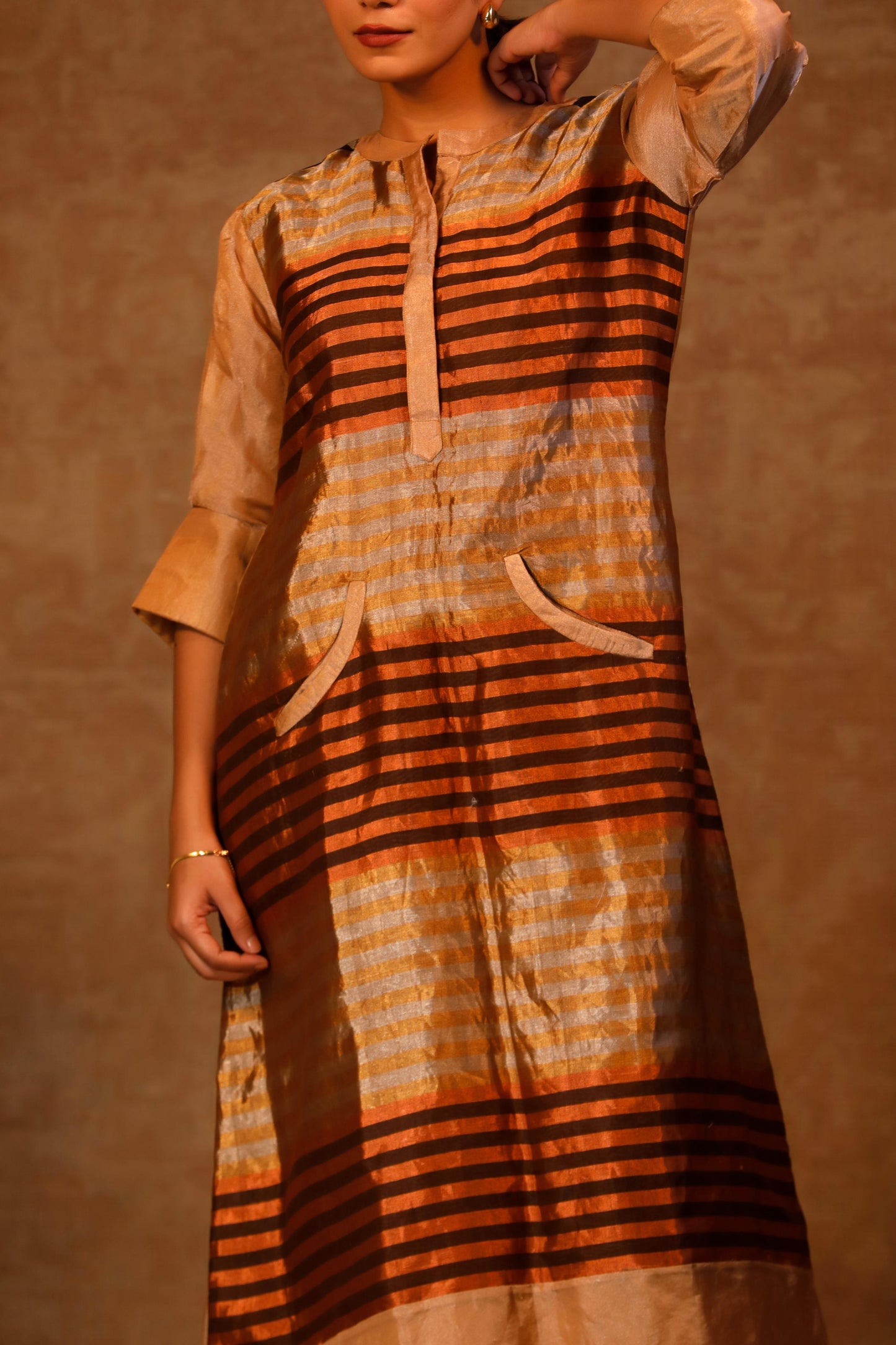 buy A Line Zari Stripe Dress online