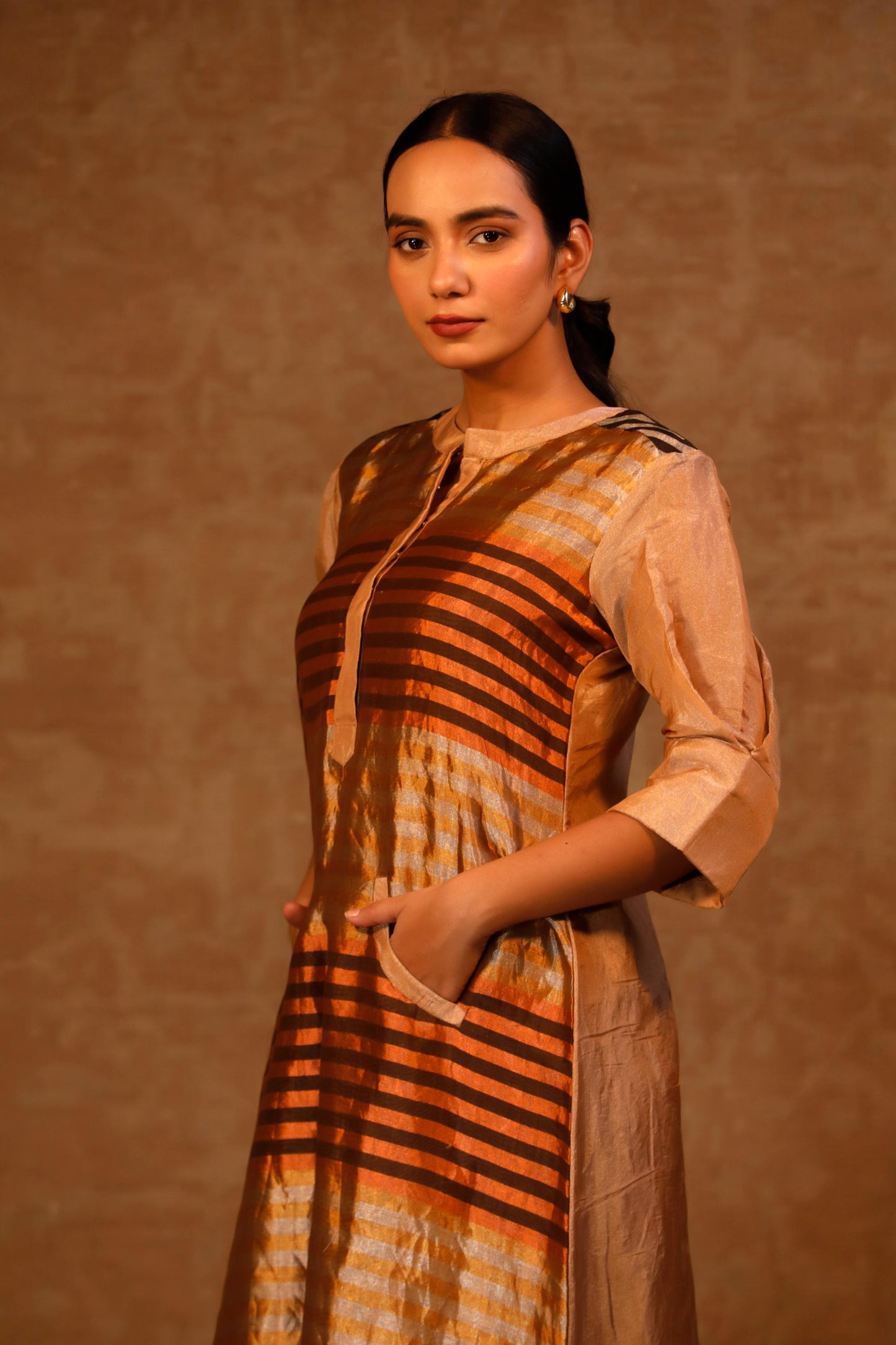 buy A Line Zari Stripe Dress online