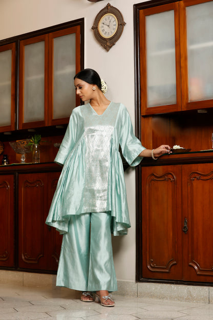 Sehej Blue Gather Kurta Set