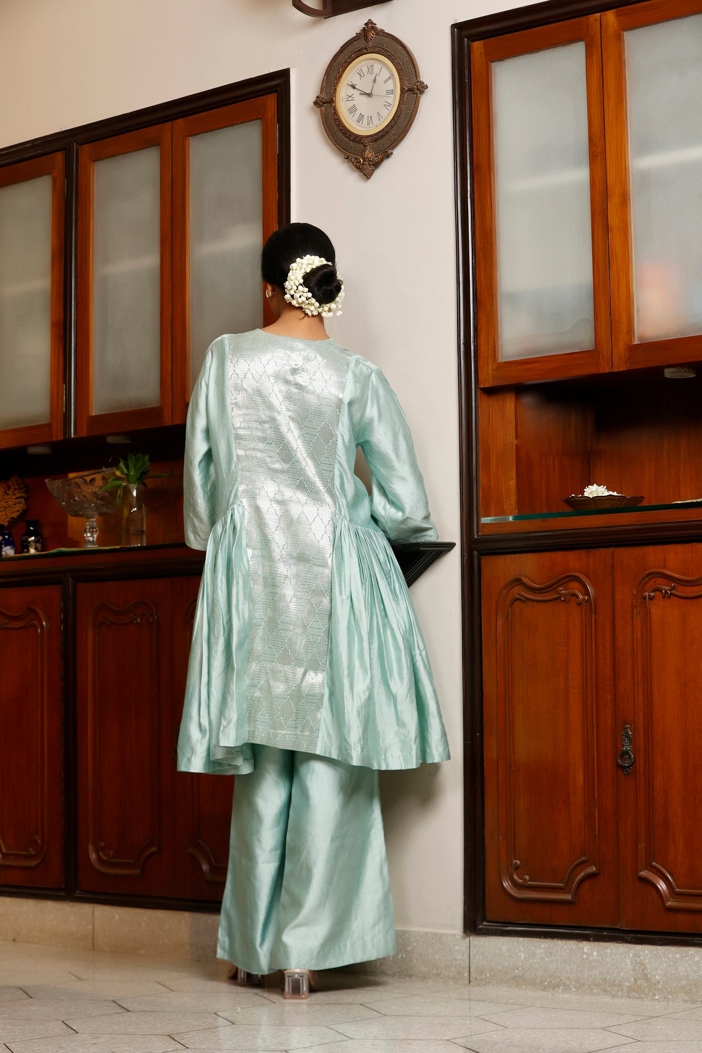 Sehej Blue Gather Kurta Set