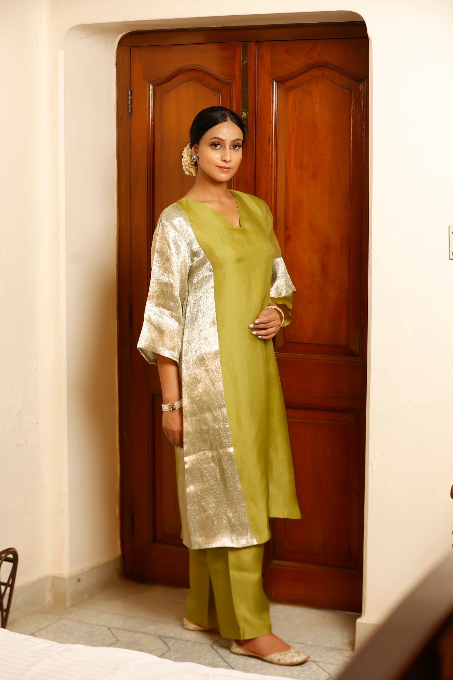 Sehej Green Long Kurta Set