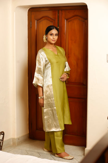 Sehej Green Long Kurta Set
