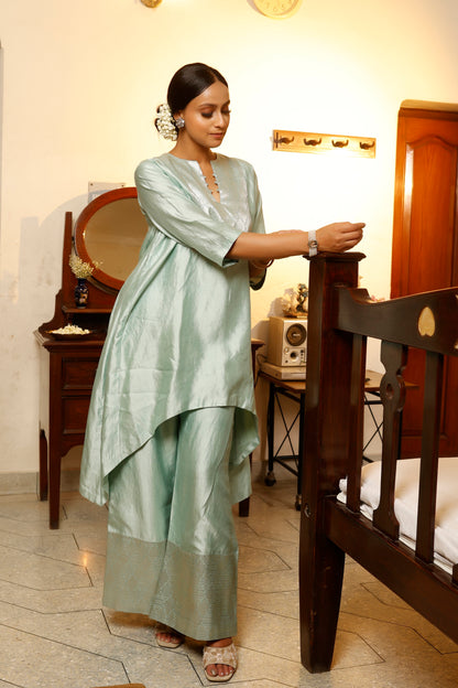 Sehej Blue High Low Kurta Set