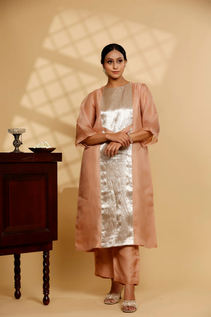 Sehej Peach Long Kurta Set