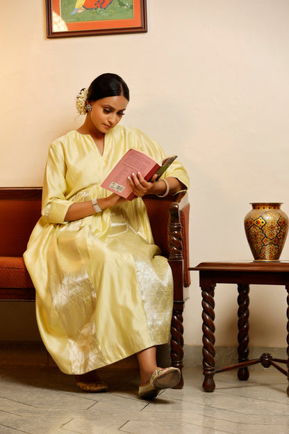 Sehej Yellow Gather Dress