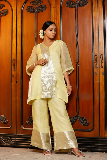 Sehej Yellow Short Kurta Set