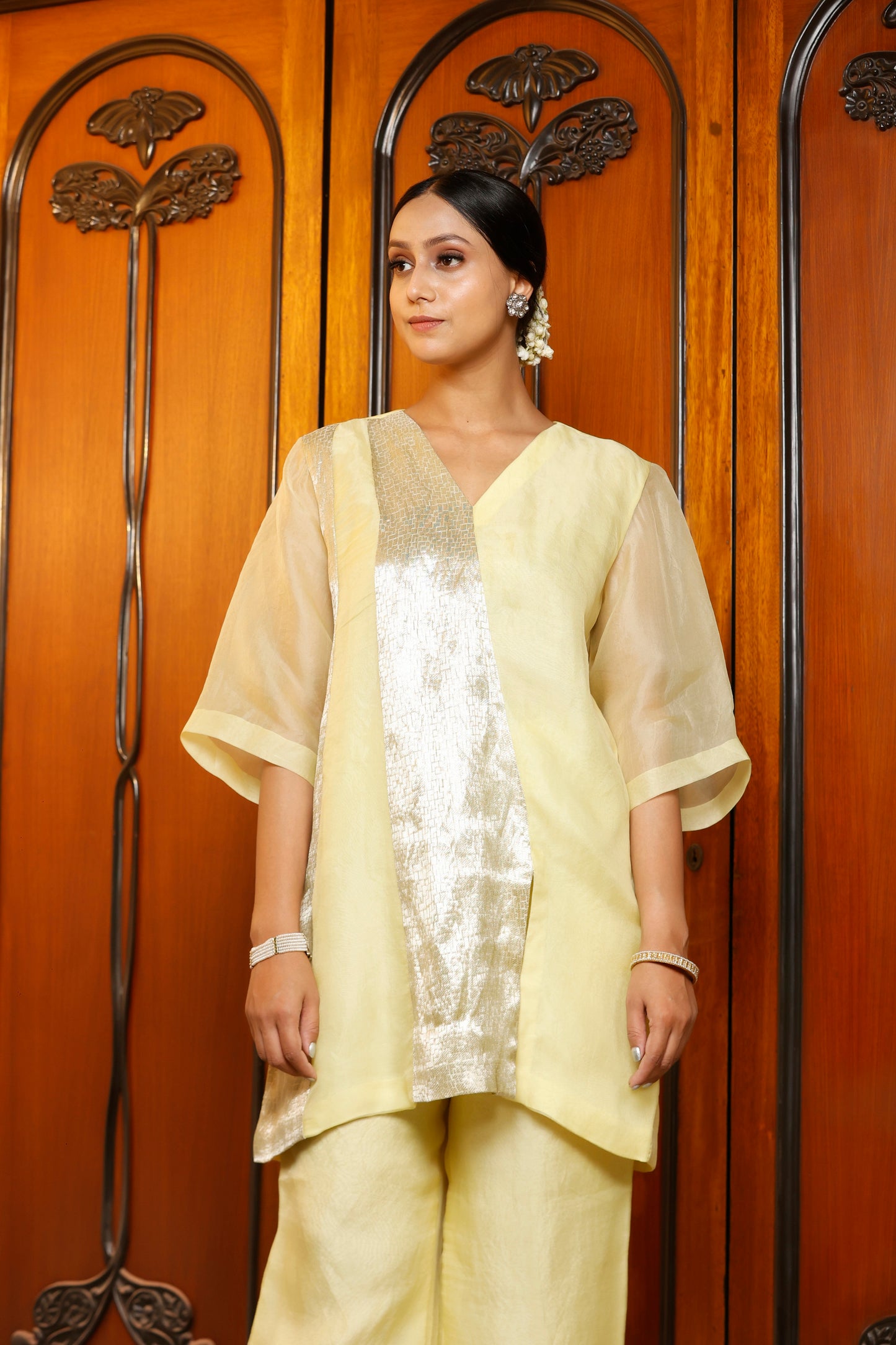 Sehej Yellow Short Kurta Set