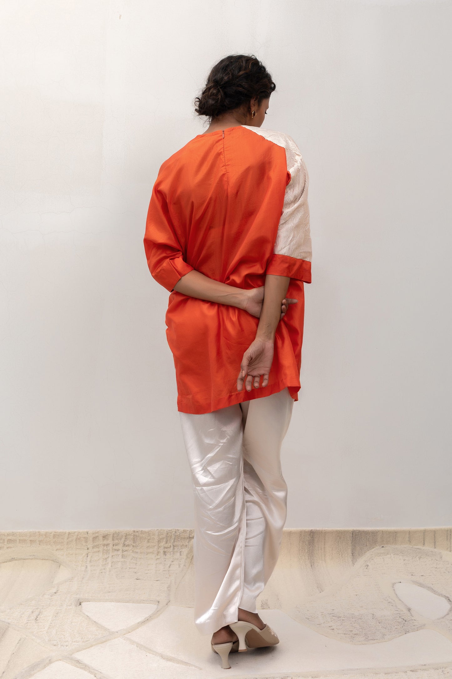 Eeda Varq Silk Duet Tunic - Orange