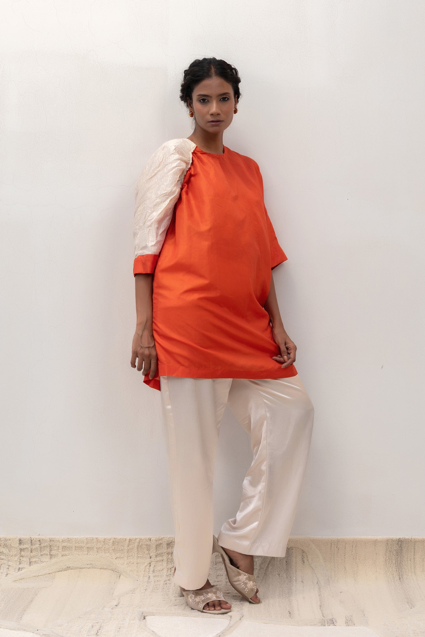Eeda Varq Silk Duet Tunic - Orange
