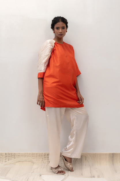 Eeda Varq Silk Duet Tunic - Orange