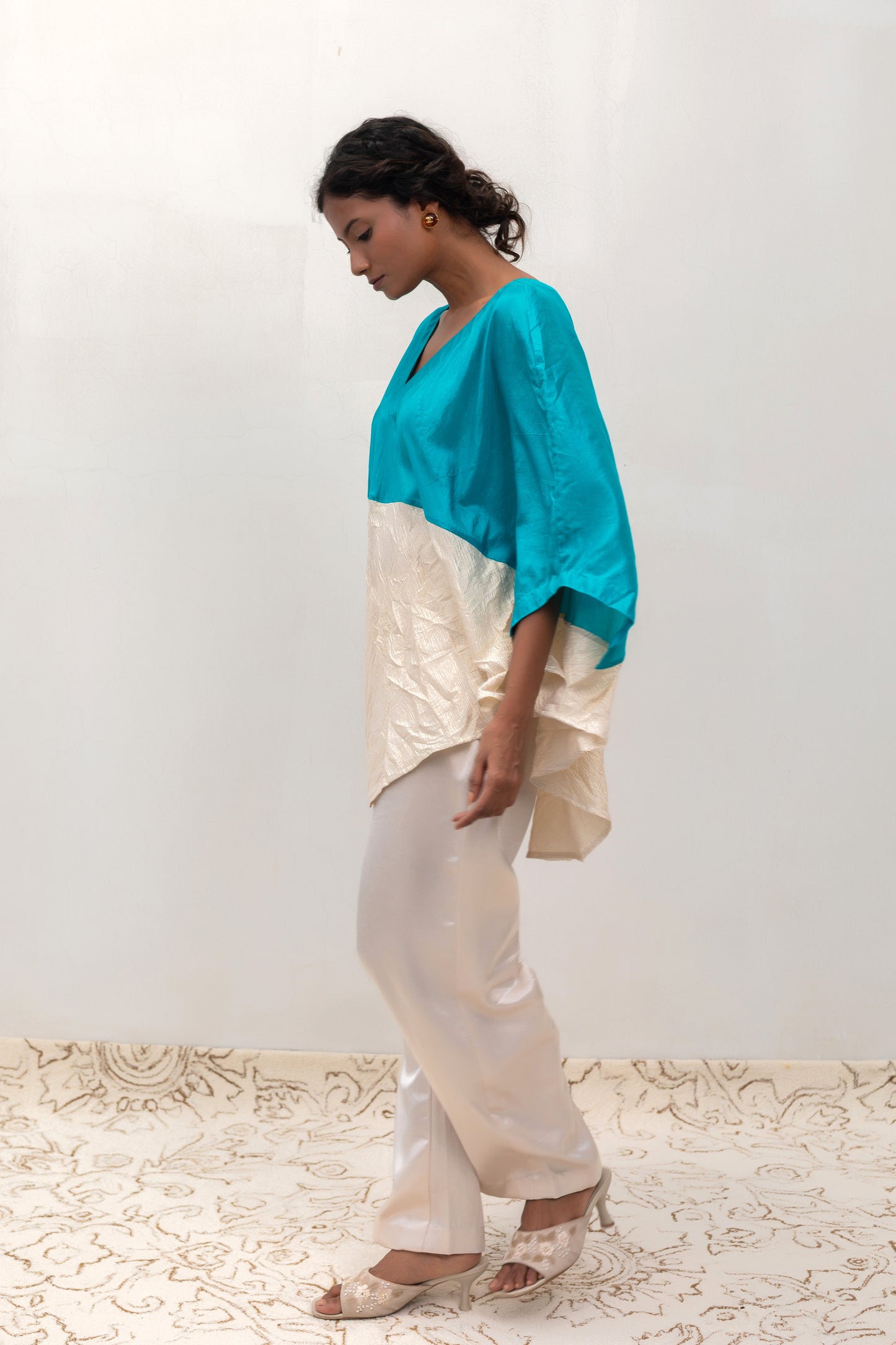 Eeda Varq Silk Horizon Top - Blue