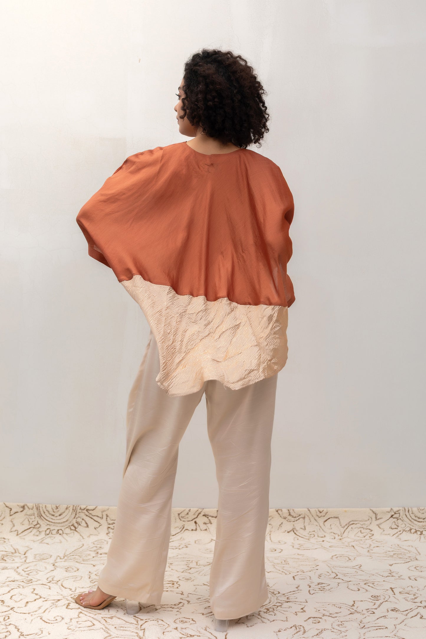 Eeda Varq Silk Horizon Top - Brown