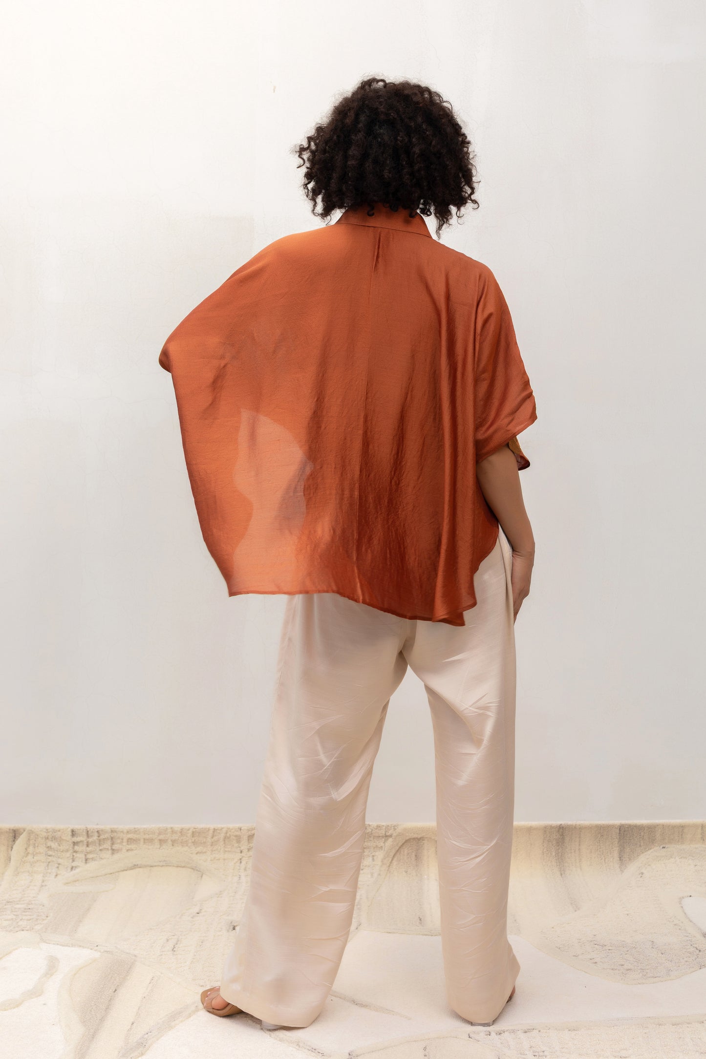 Eeda Varq Silk Mosaic Kaftan - Brown