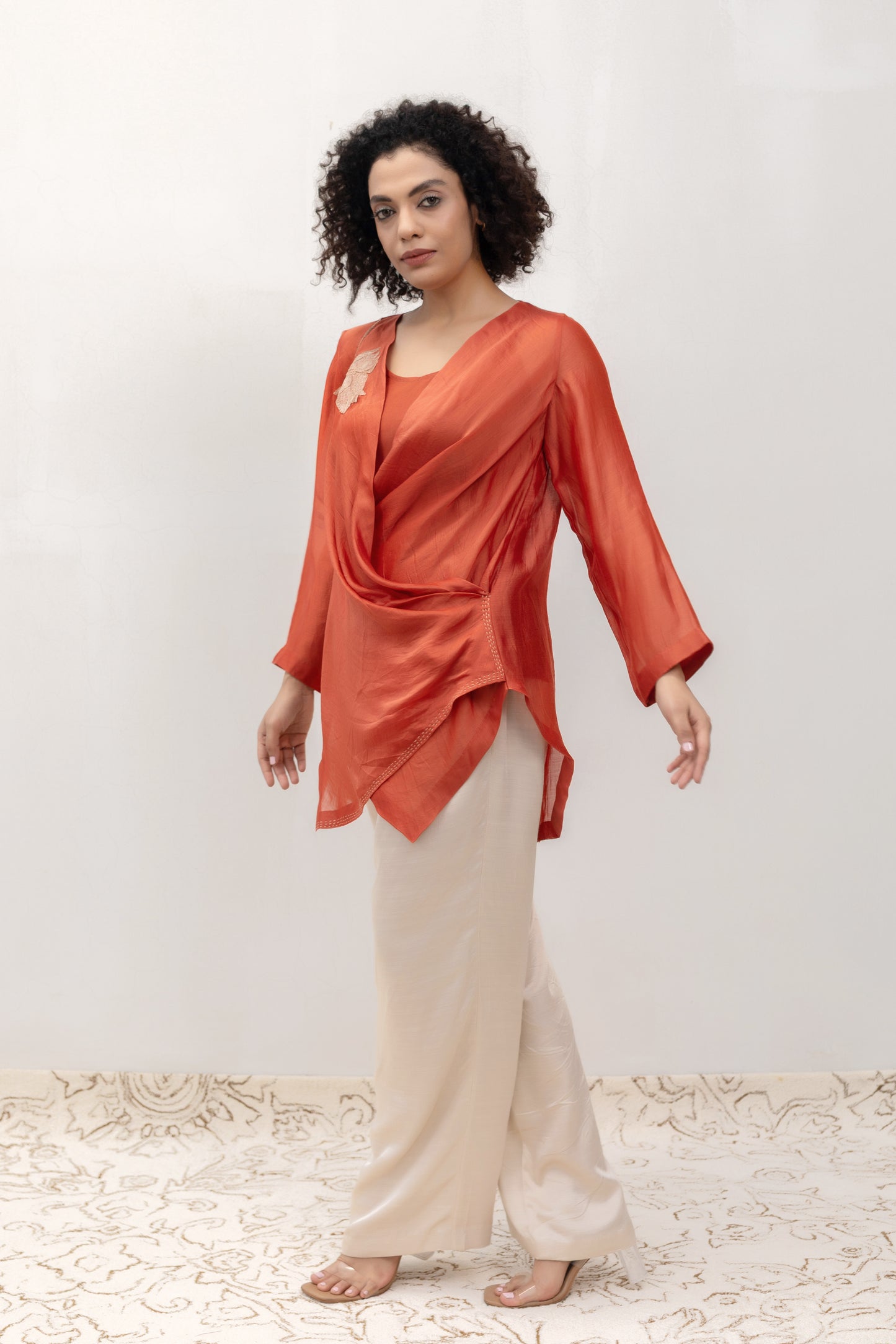 Eeda Varq Petals Drop Top - Rust