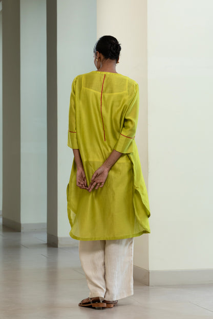 Easy High Low Kurta - Lime Green