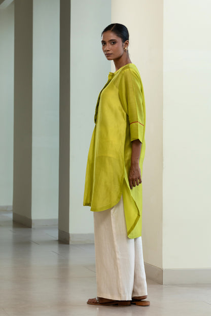Easy High Low Kurta - Lime Green