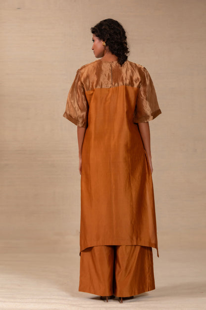 Gulnaar Long KurtaSet - DarkAmber