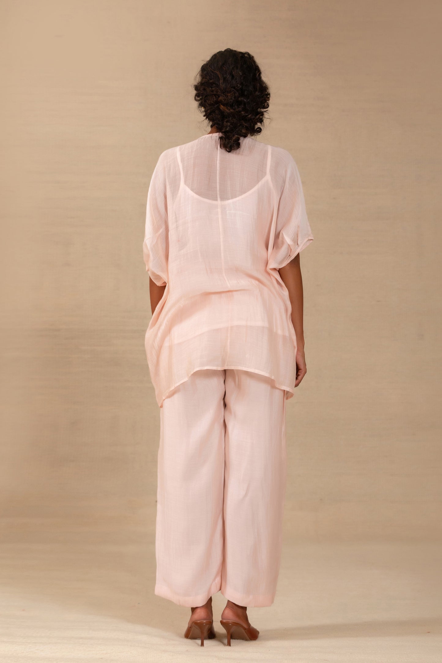 Gulnaar Leaf Applique Co-ord Set - Blush