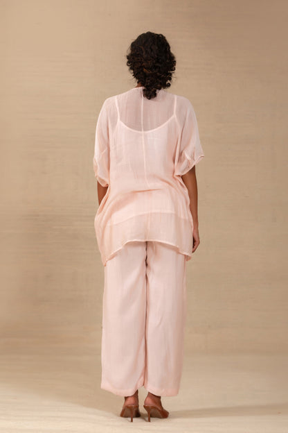 Gulnaar Leaf Applique Co-ord Set - Blush