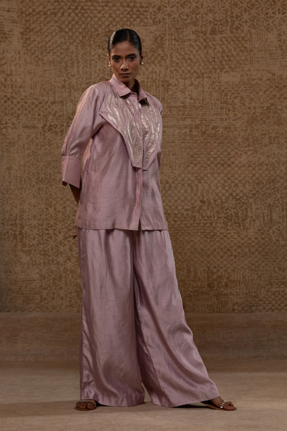 Diamond Yolk Shirt Set - Lilac
