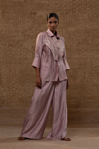 Diamond Yolk Shirt Set - Lilac