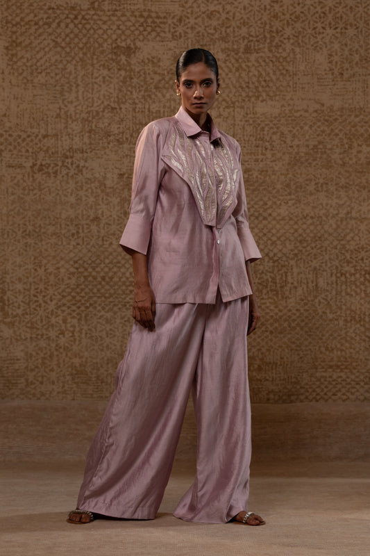 Diamond Yolk Shirt Set - Lilac