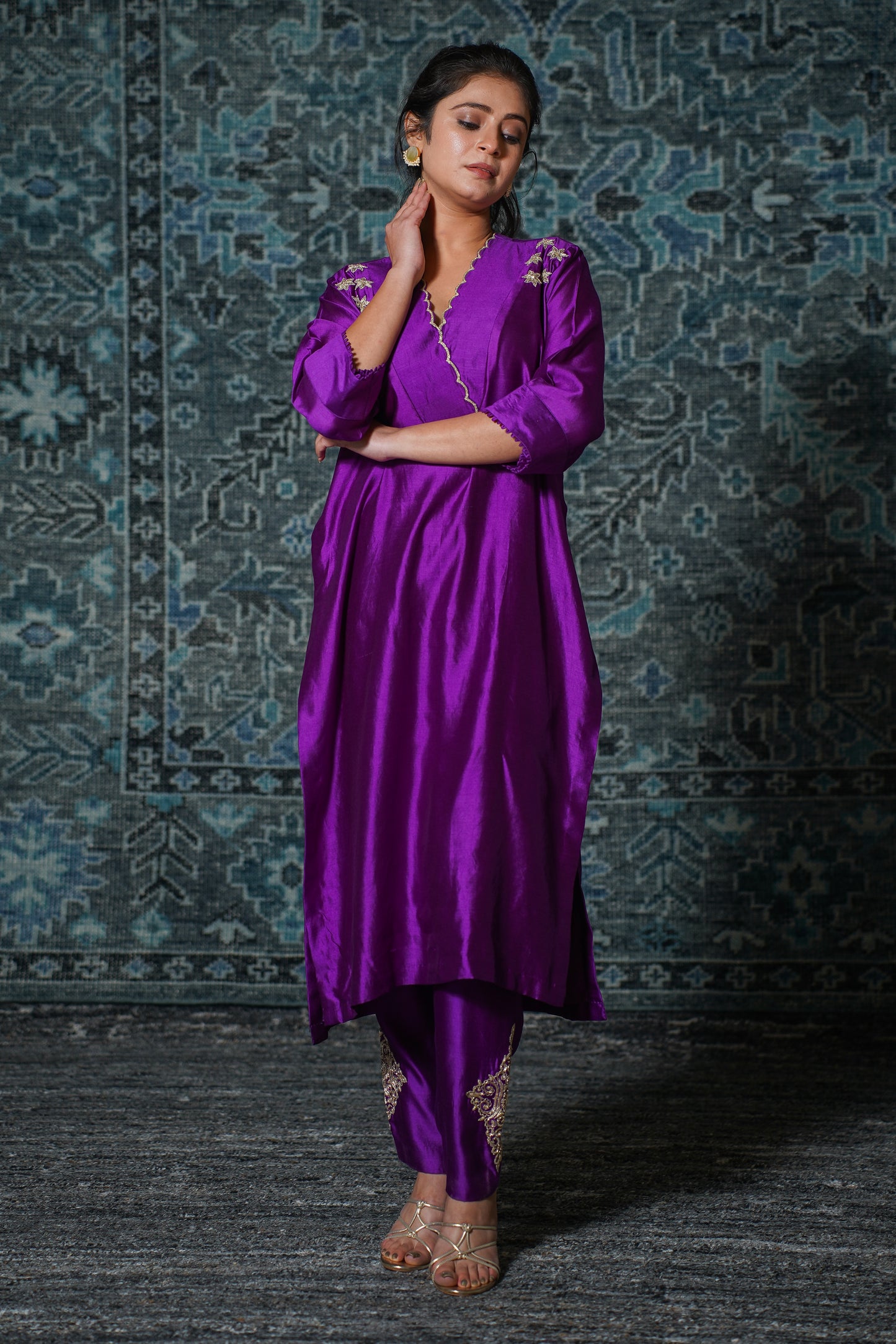 buy Purple Kurta Set Online 