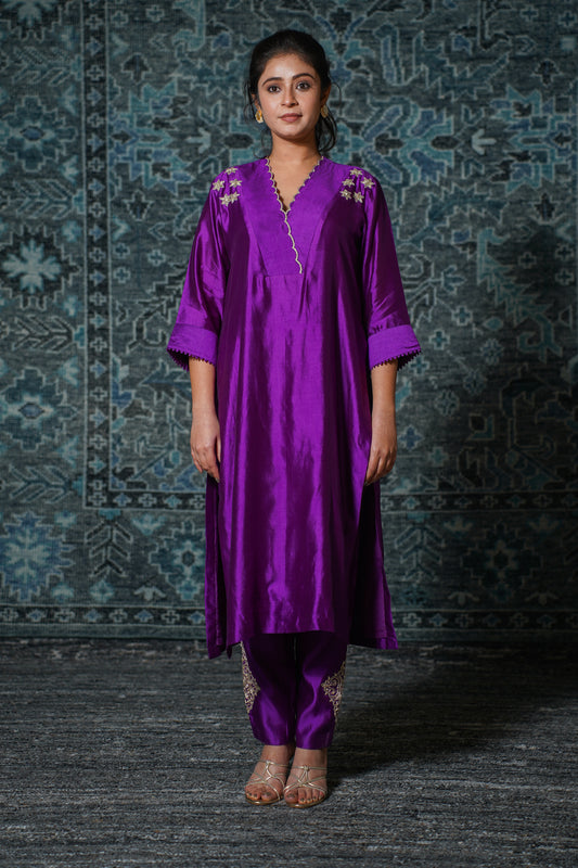 buy Purple Kurta Set Online 