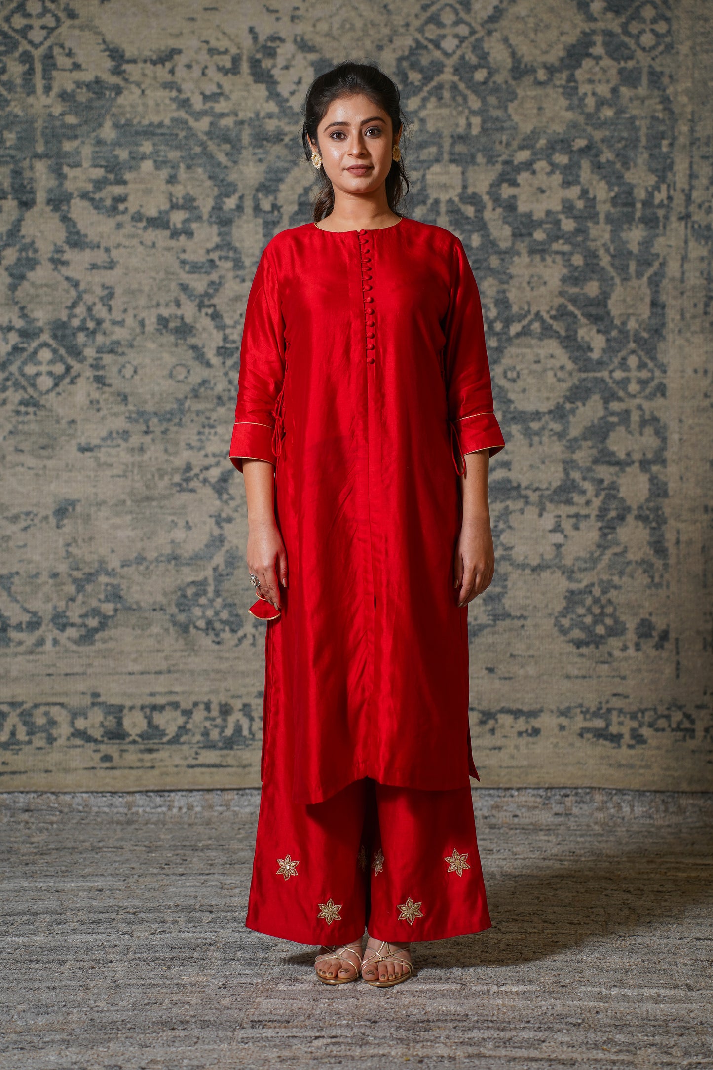 buy Red Dori Kurta Set Online 