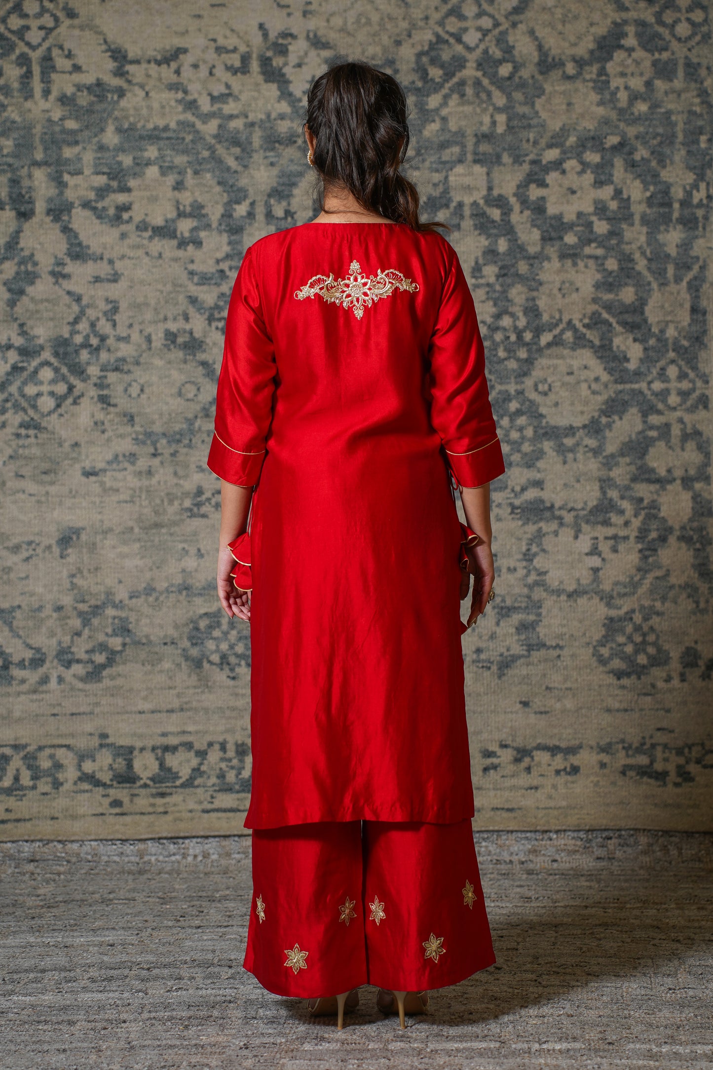 buy Red Dori Kurta Set Online 