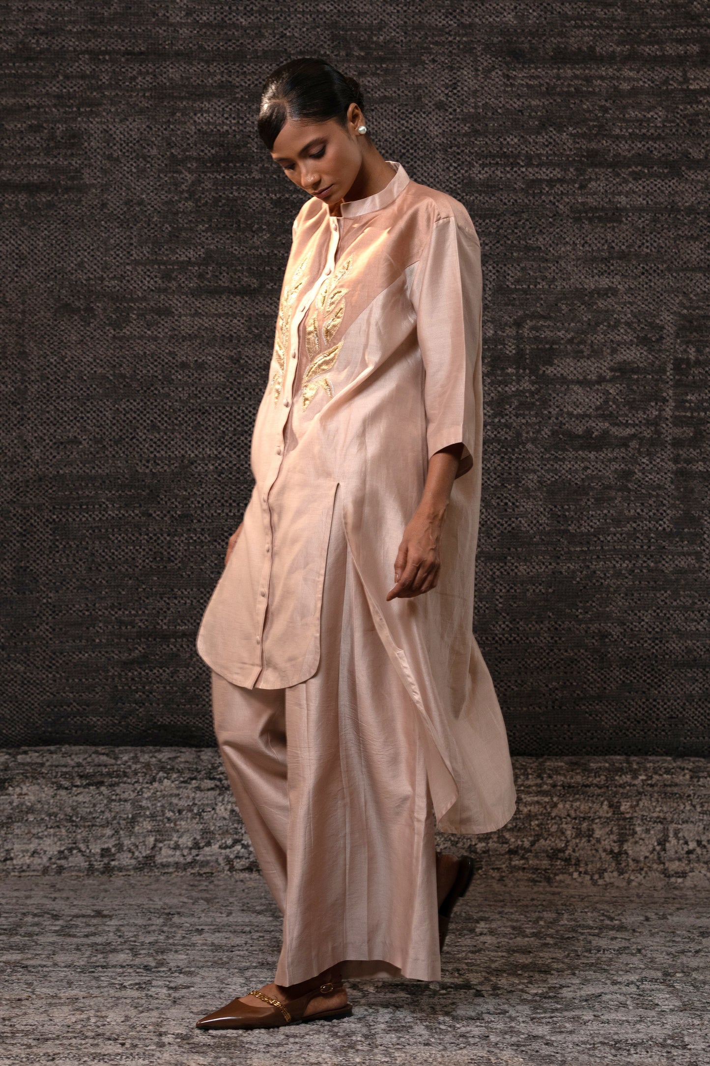 Gulnaar Yolk KurtaSet - Cream