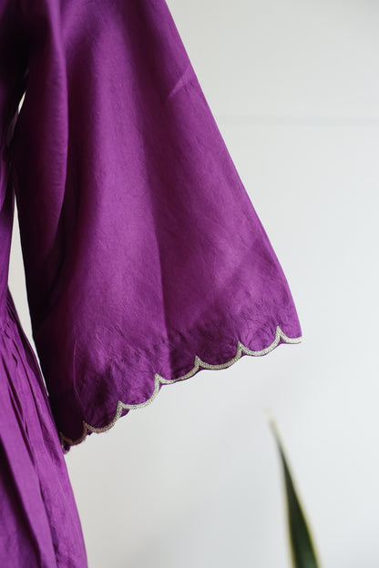 Noor Purple Gather Kurta Set