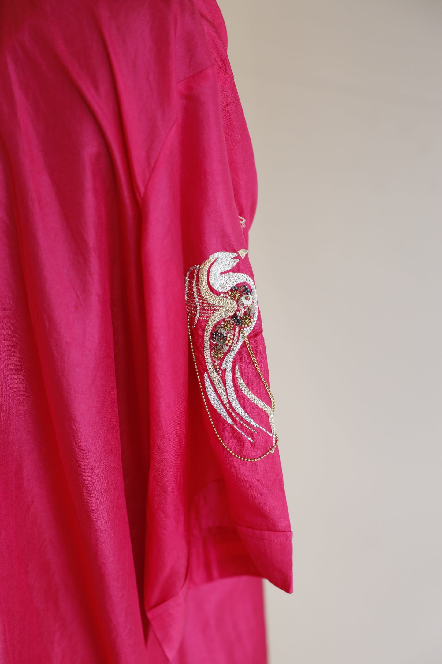 Aavya Silk Kurta with Pant - Pink