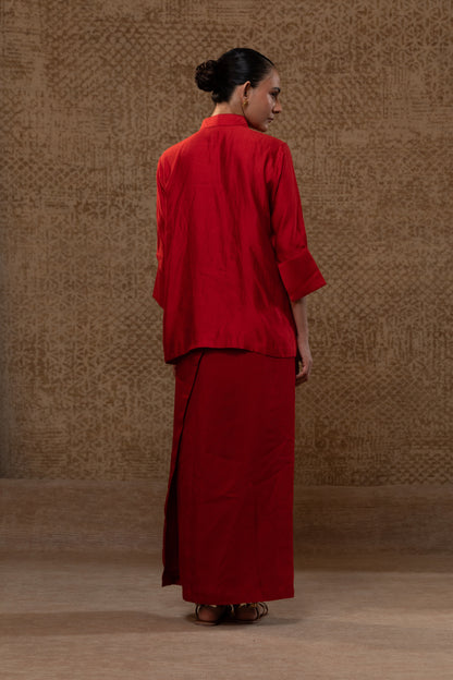 Diamond Yolk ShirtSet - Red