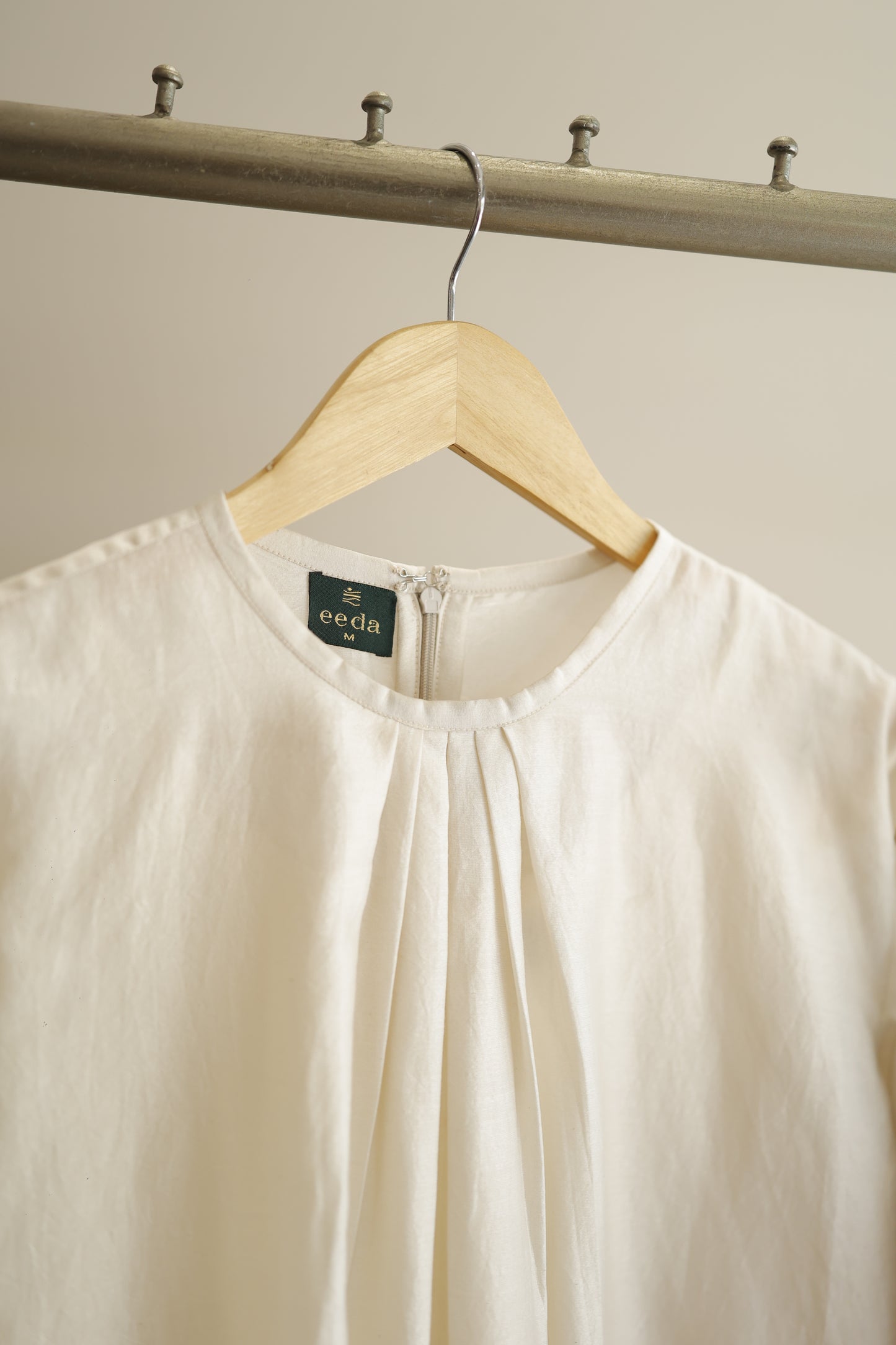 Tinka Silk Chanderi Gathered Kurta Set - Ivory