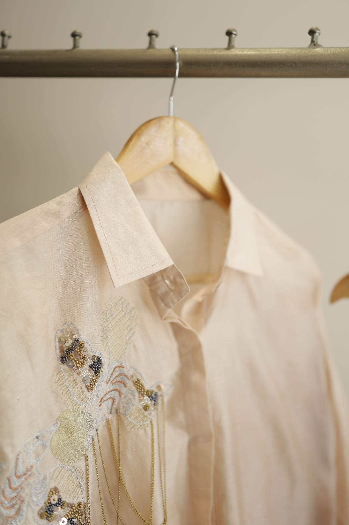 Tinka Silk Chanderi Long Kaftan Kurta Set - Ivory