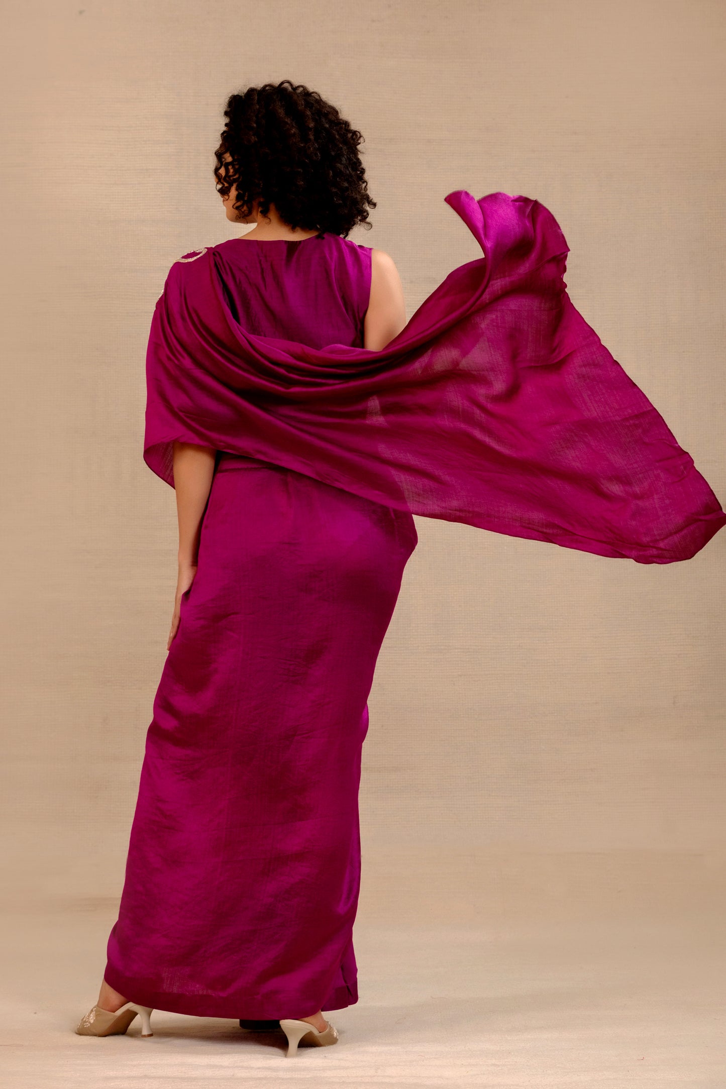 Silsila Silk Draped Saree - Purple