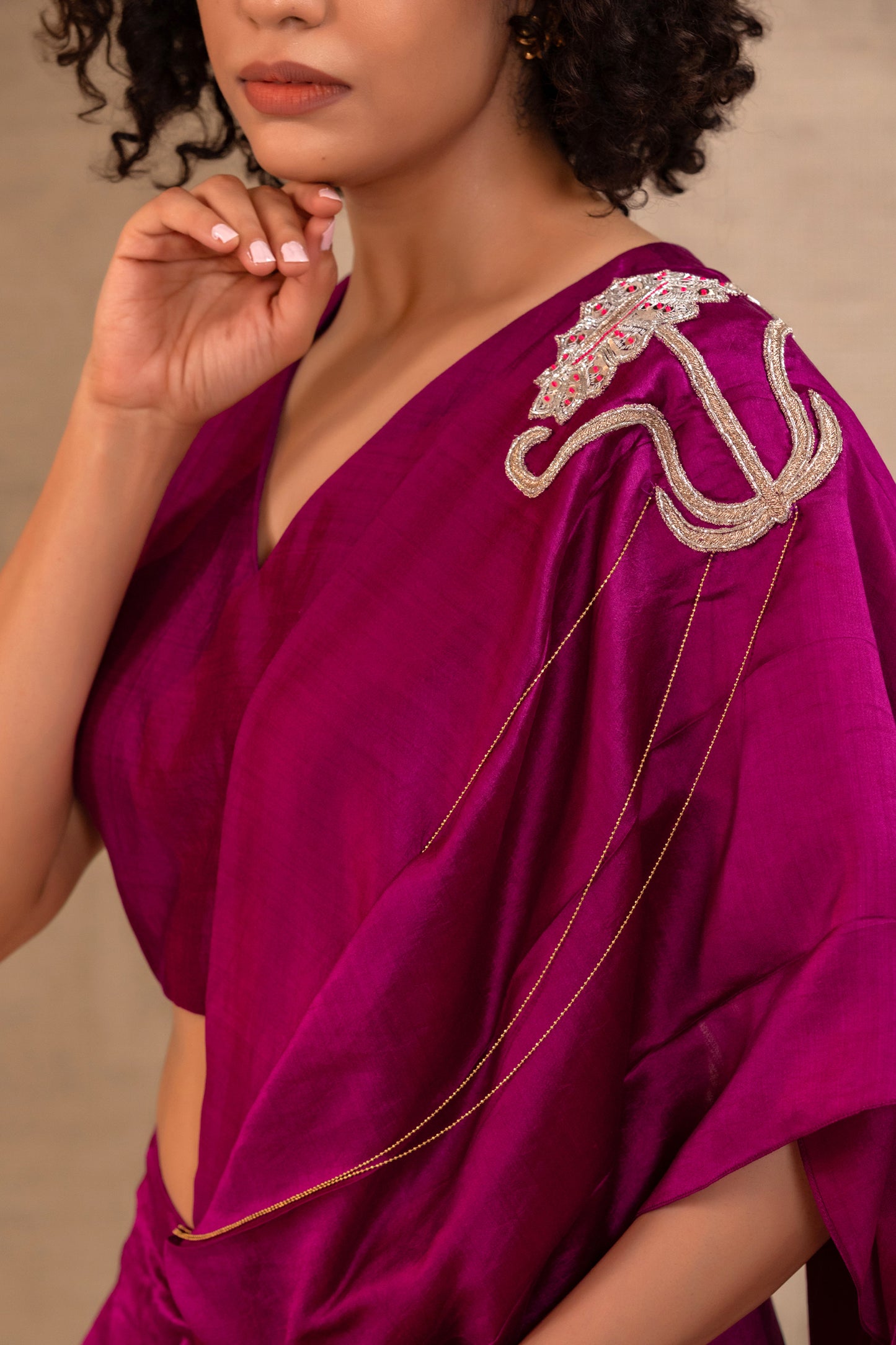 Silsila Silk Draped Saree - Purple