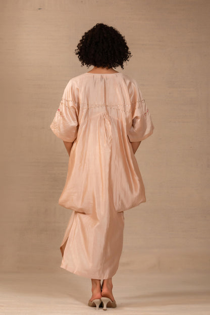 Silsila Silk Paisley Kaftan Set - Ivory