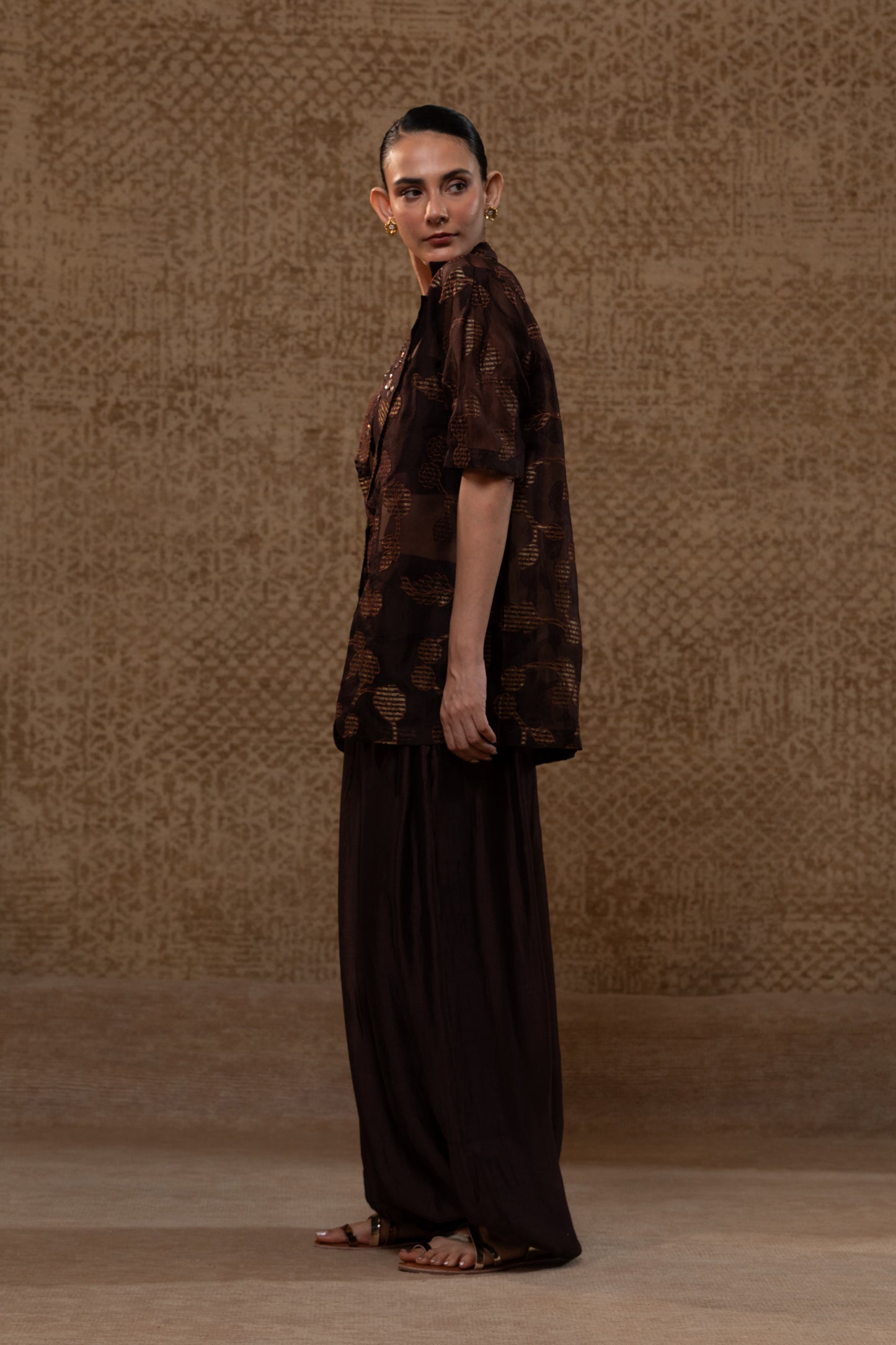 Taral Jacket Set - Brown