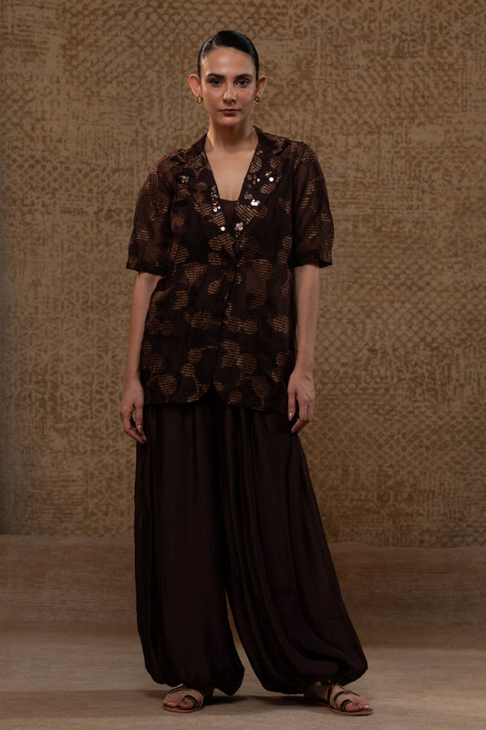 Taral Jacket Set - Brown
