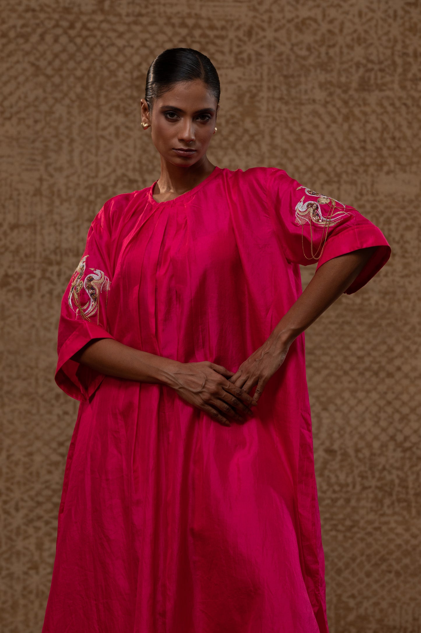 Tinka Long Kurta - Pink