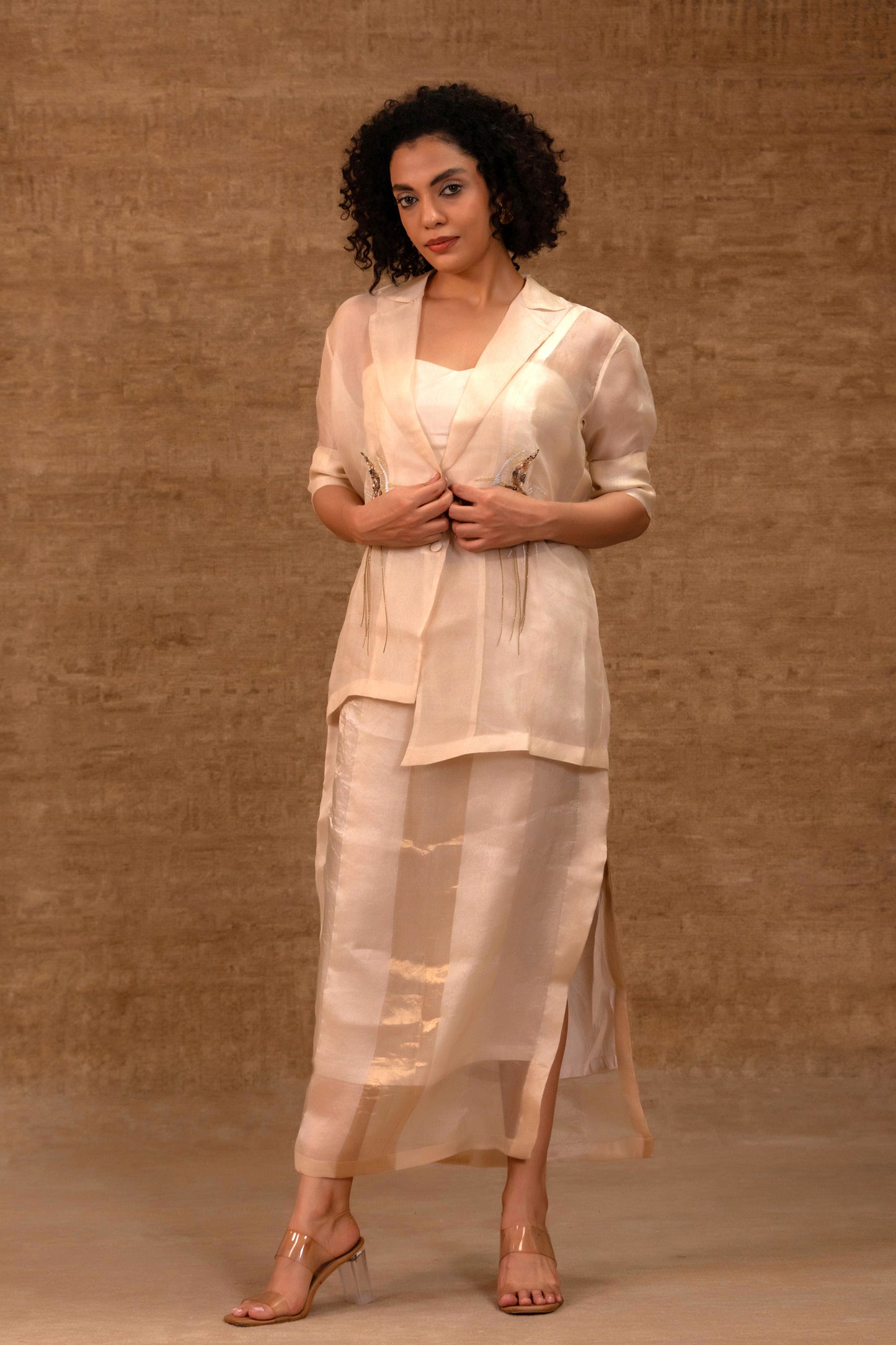 Tinka Jacket Skirt Set - Ivory