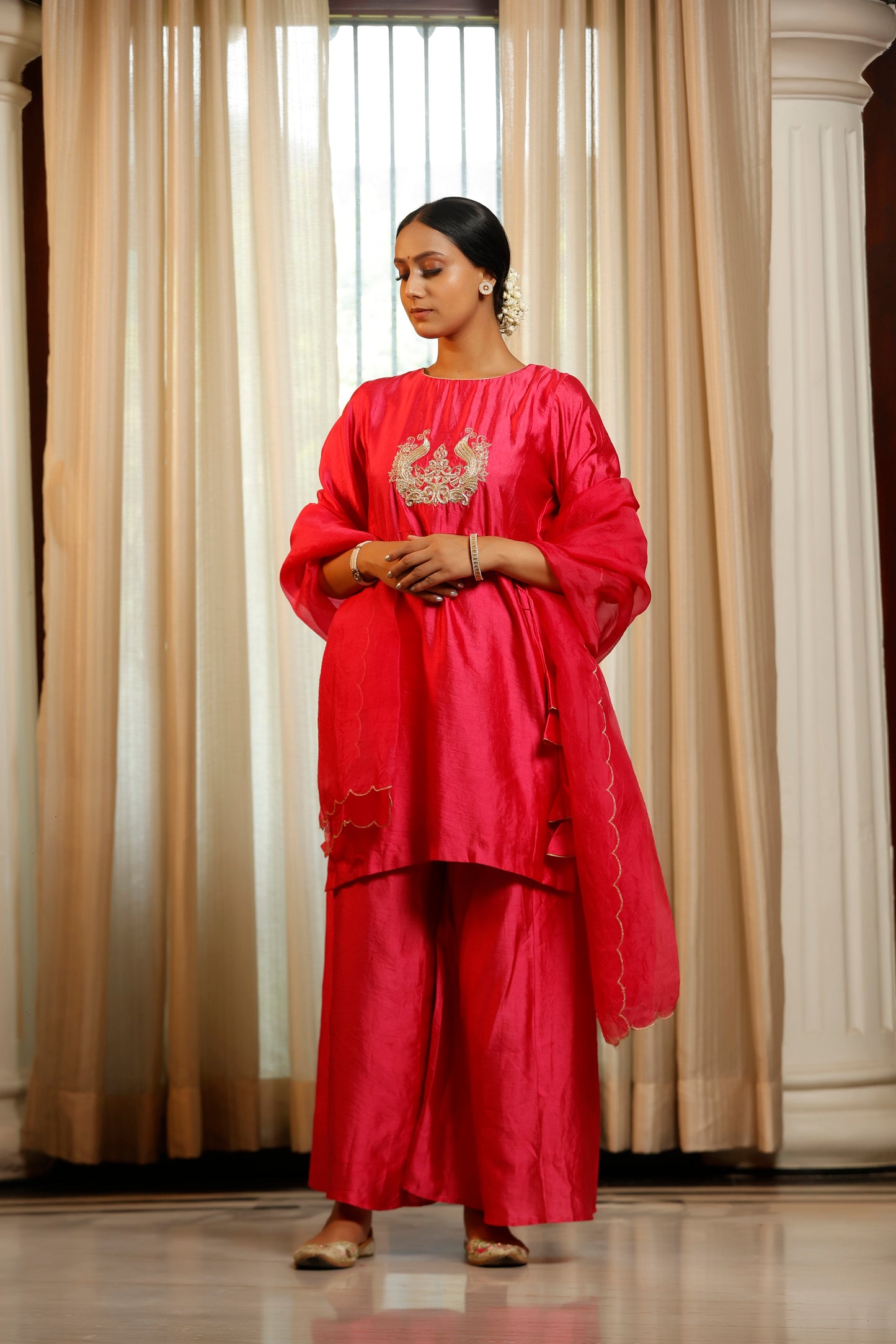 Noor Pink Dori Short Kurta Set