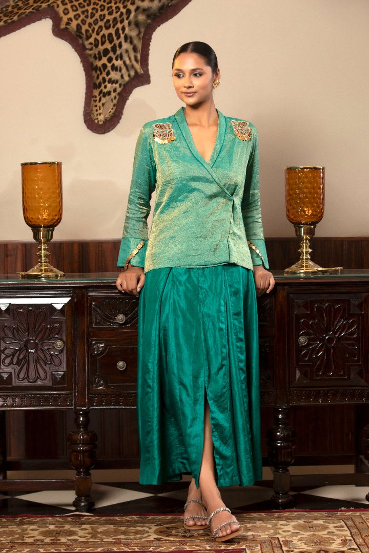 buy green skirt set online