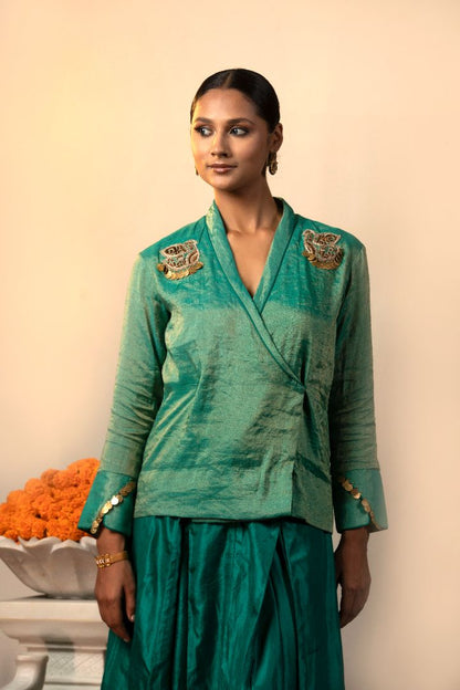 buy green skirt set online