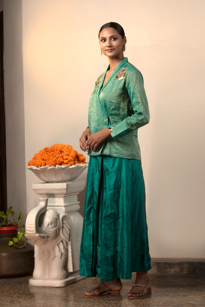 buy green skirt set online