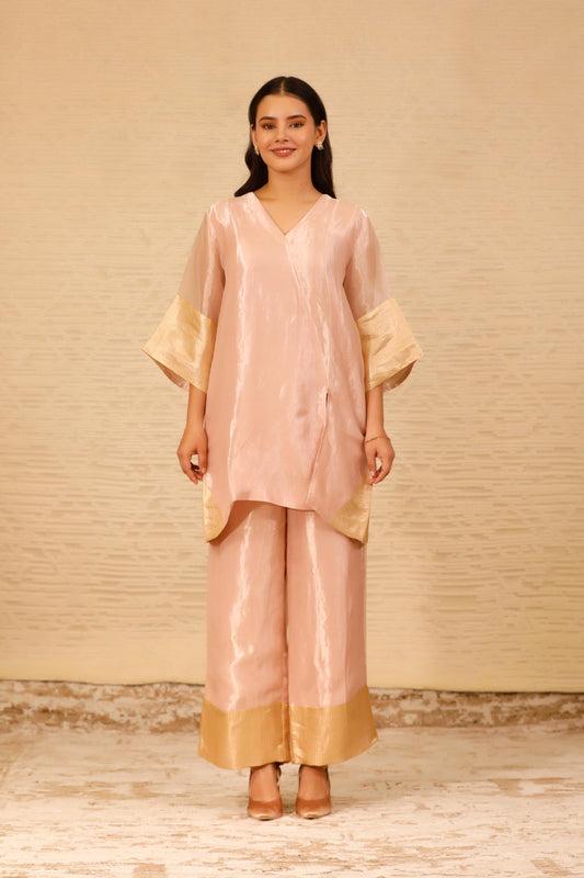 buy chamak pink short kurta set online